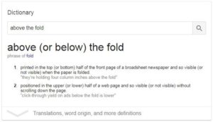 above the fold definition google 