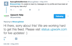 communicatinf with a company via twitter 