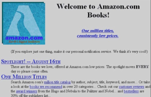 amazons first ever website home page