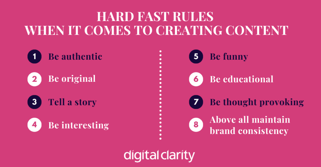 hard fast rules when it comes to creating content