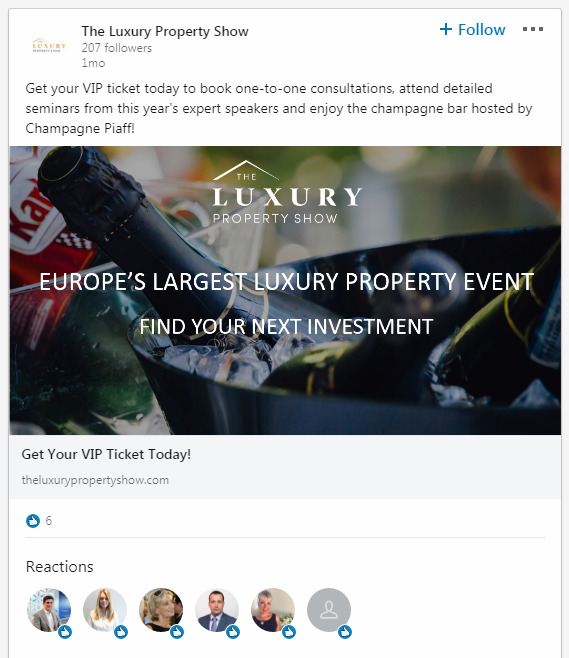 The Luxury Property show example ad