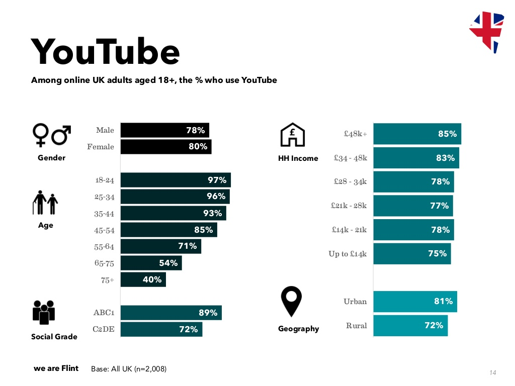 YouTube user demographic data